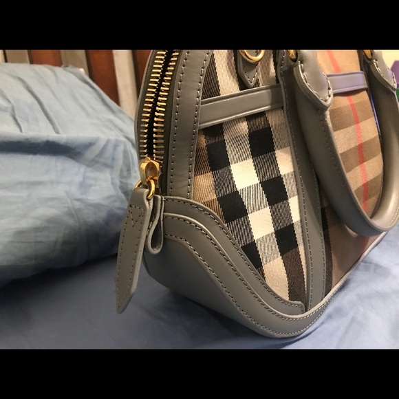 Authentic Burberry Blue/ Grey CrossBody Satchel - Picture 4 of 6